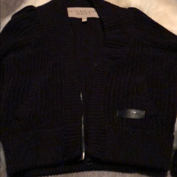 Burberry Black Women's heavy knit zip cardigan Sweater - Picture 4 of 4